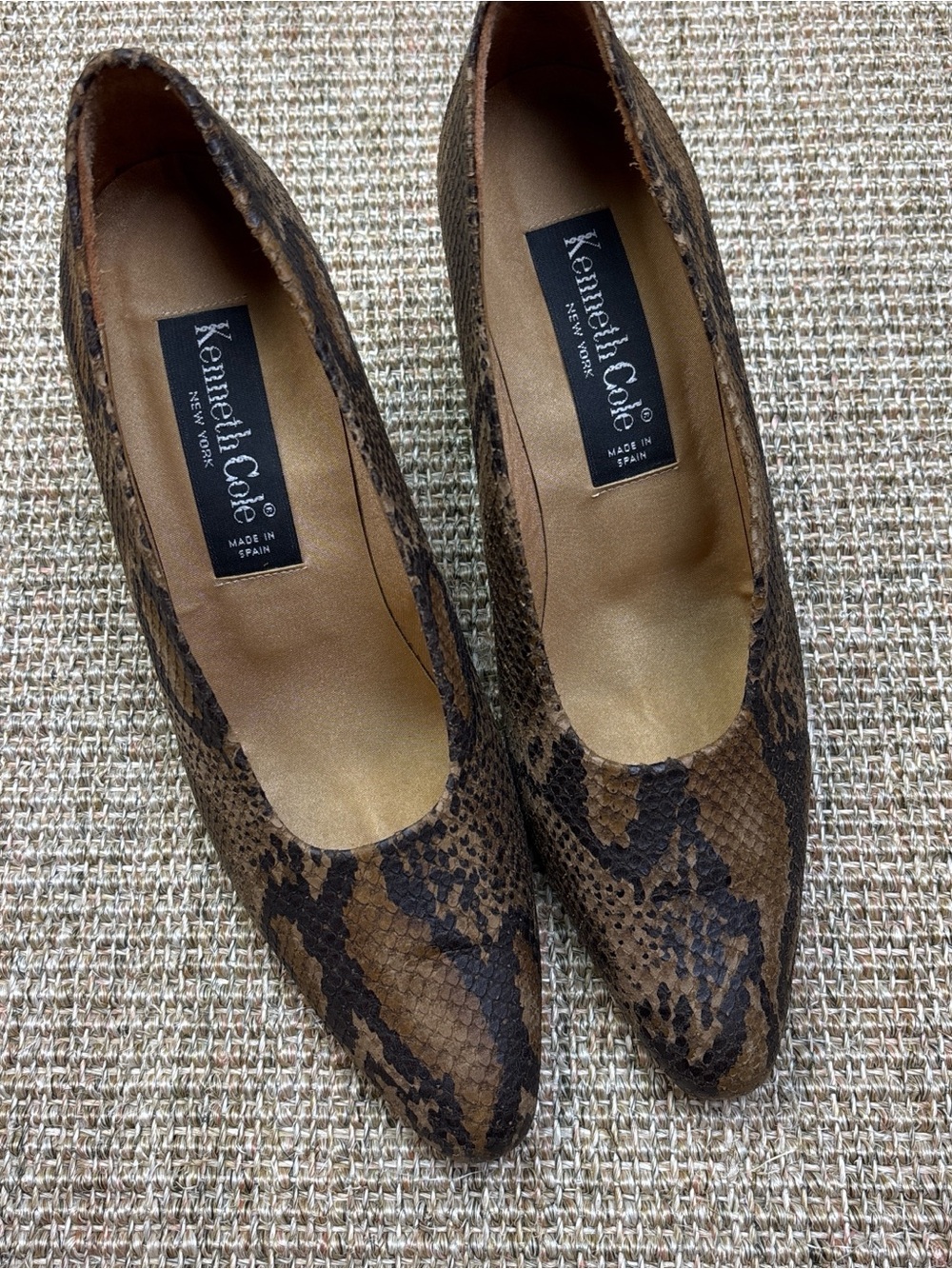 🐍 Kenneth Cole Snake Print Pumps | Size 8 AA | Brown Black